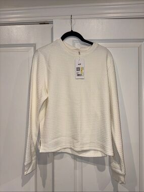 Puma Cream Textured Crewneck Top
